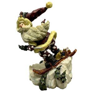 Vintage Carver's Choice 1998 Christmas Skiing Santa Claus 6" Tall READ